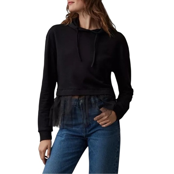 Pilcro Tulle-Hem Hoodie - Picture 1 of 8